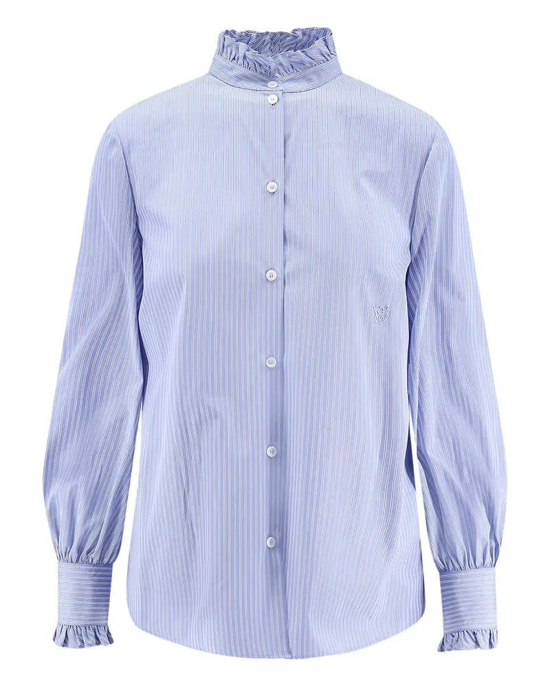 Valentino Garavani Gestreiftes Hemd aus Popeline - Blau Blau