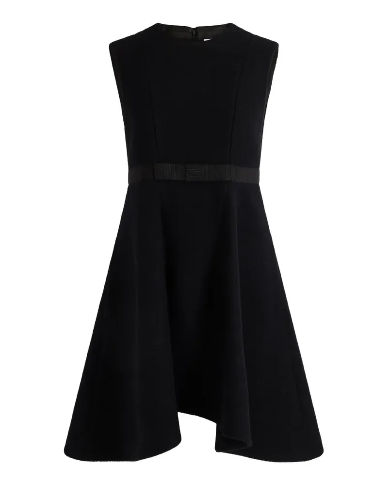 Patou Midikleid mit Zipfelsaum und Gürtel - Schwarz Schwarz