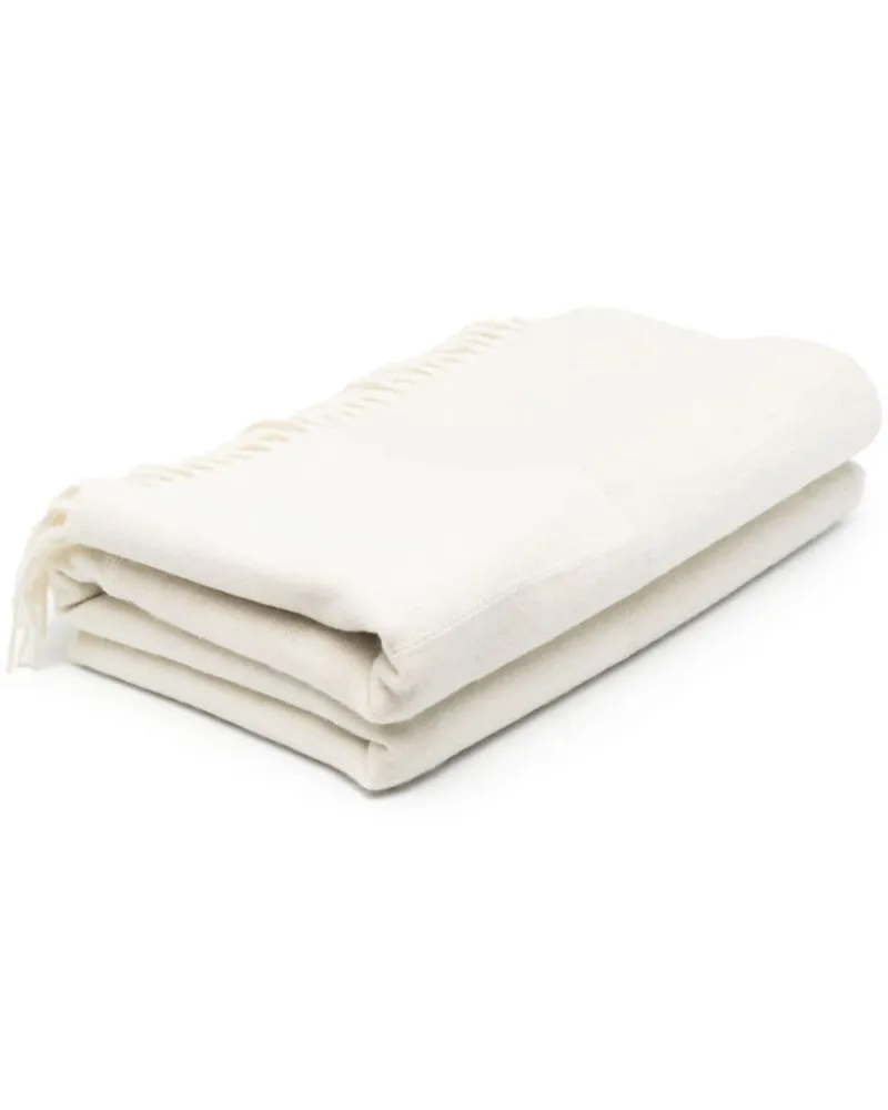 alonpi cashmere Decke mit Fransen - Weiß Weiß