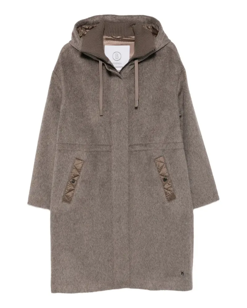 Bogner hooded quilted-trim coat - Braun Braun