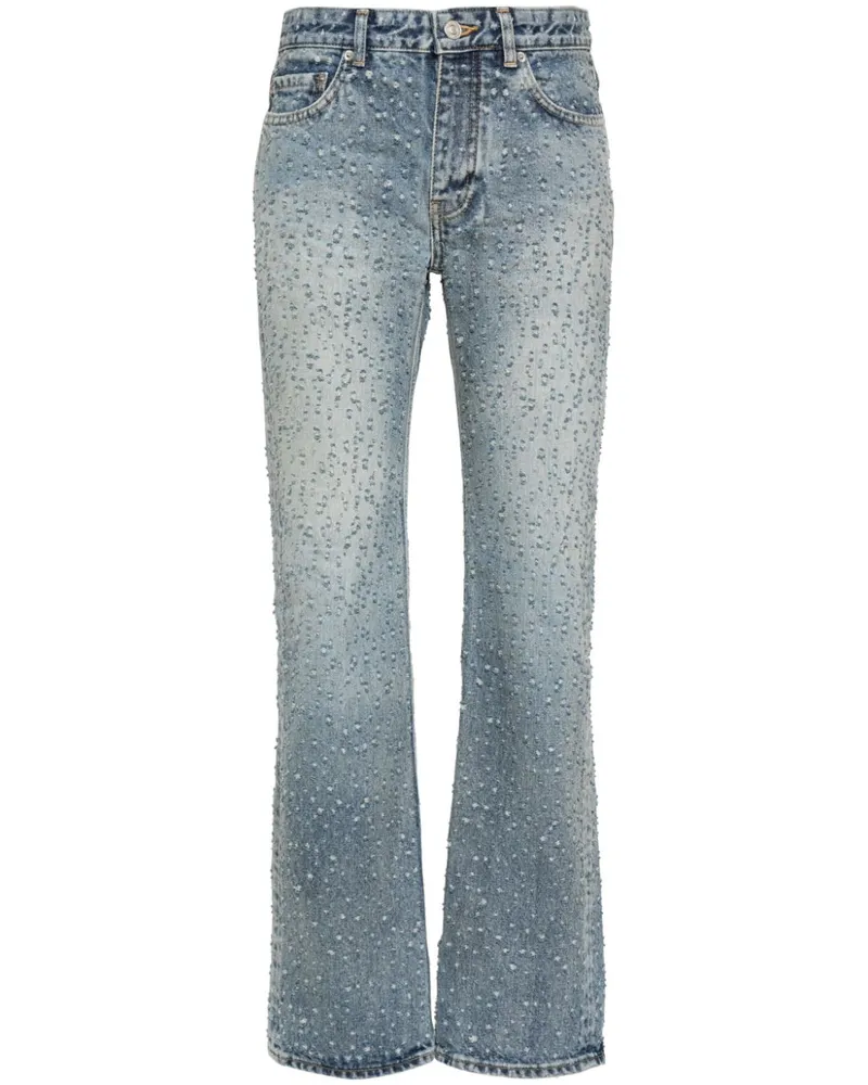 Balenciaga Gerade Jeans im Distressed-Look Blau