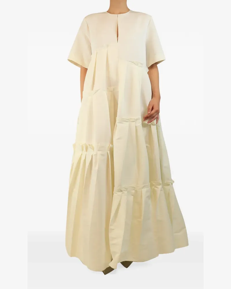 Maison Rabih Kayrouz tiered ruffle maxi gown dress - Nude Nude