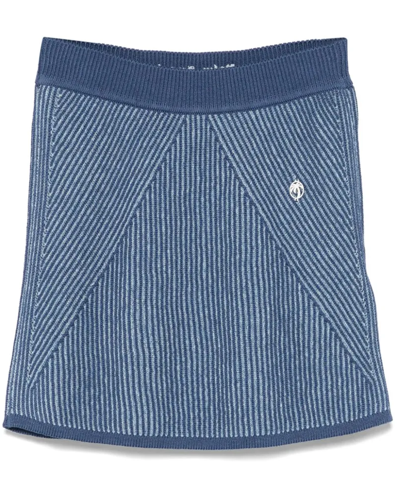 Palm Angels Midirock aus geripptem Strick - Blau Blau