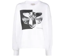 Sweatshirt mit Blumen-Print - Blau