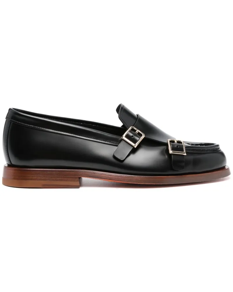 Santoni Loafer mit Schnallen - Schwarz Schwarz