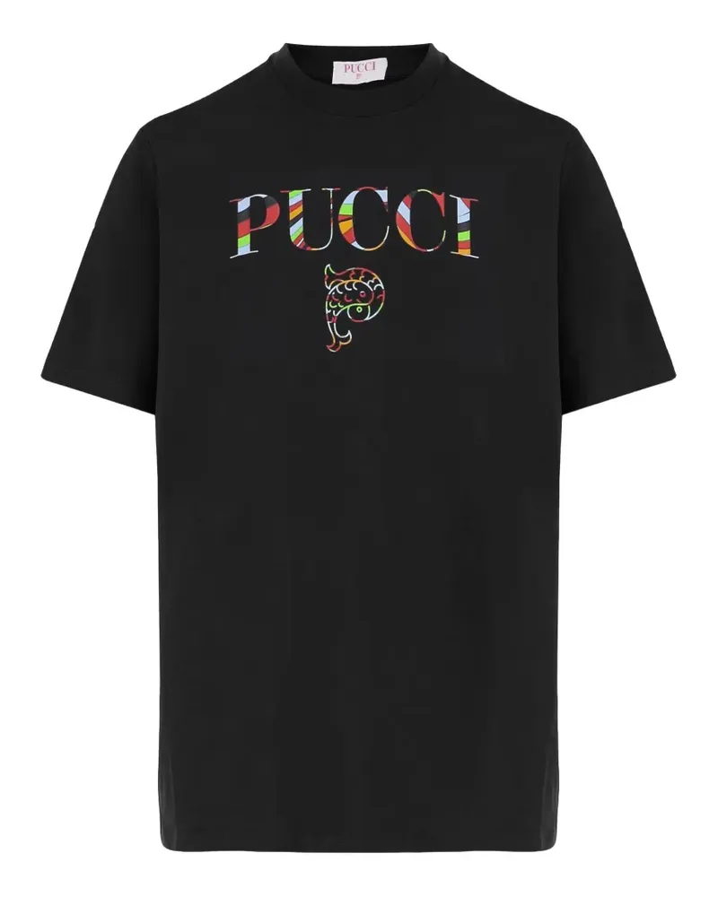 Emilio Pucci T-Shirt mit Logo-Print - Schwarz Schwarz