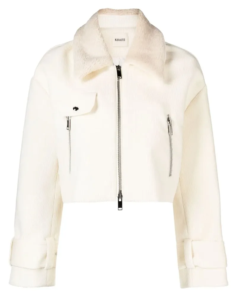 KHAITE Jacke mit Faux-Shearling-Kragen - Nude Nude