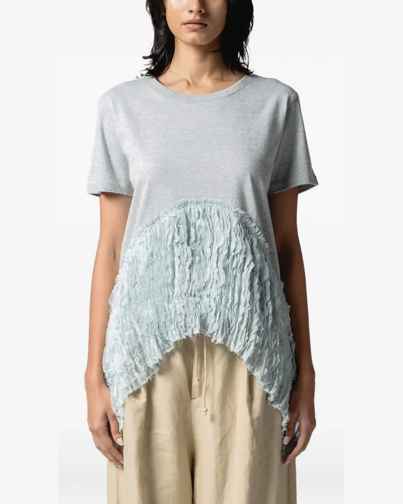 Muller of Yoshiokubo ruffled asymmetric T-shirt - Blau Blau