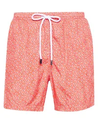 BARBA Badeshorts mit Palmen-Print Orange