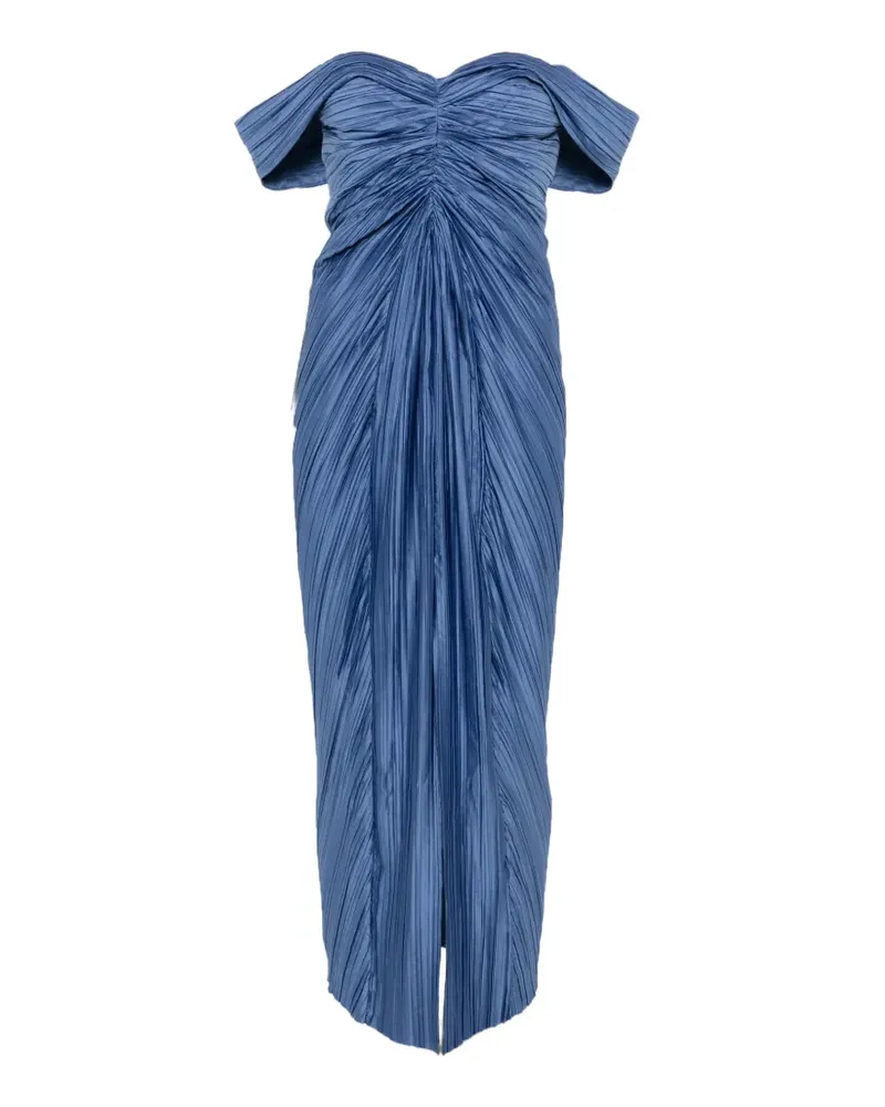 Cult Gaia Natalie off-shoulder pleated midi dress - Blau Blau