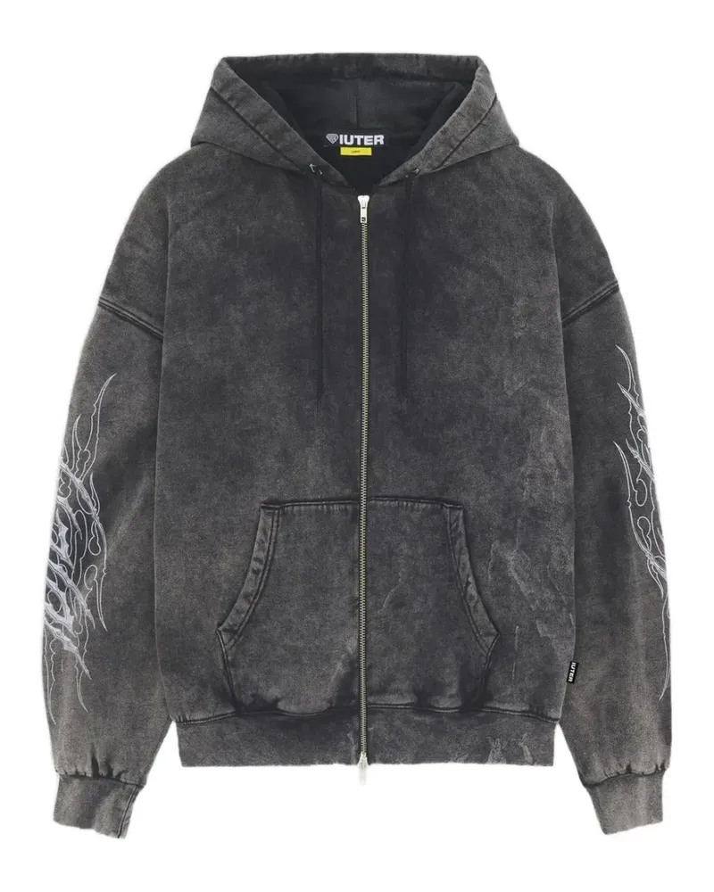 Iuter Tribal Kapuzenjacke mit Marmor-Effekt - Schwarz Schwarz