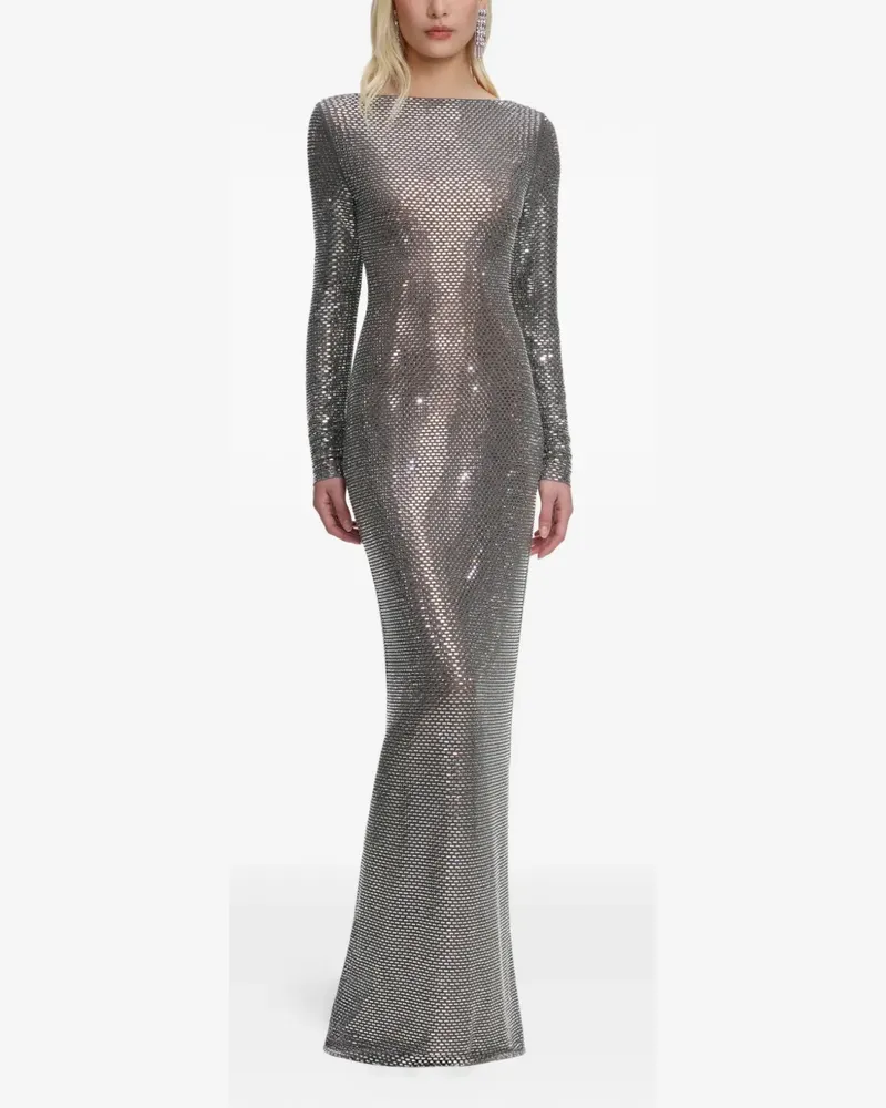 Self-Portrait embellished maxi dress - Silber Silber