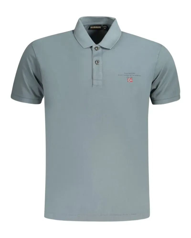 Napapijri logo-embroidered cotton polo shirt - Grau Grau