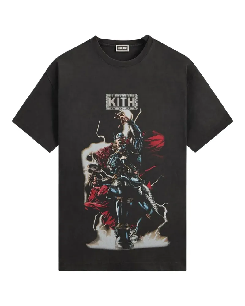 KITH x Marvel T-Shirt mit Thor-Print - Schwarz Schwarz