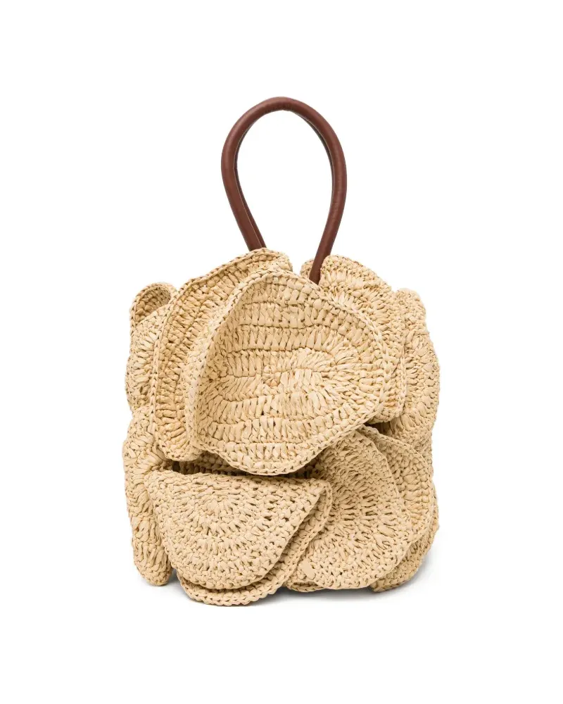 FARM Rio raffia tote bag - Nude Nude