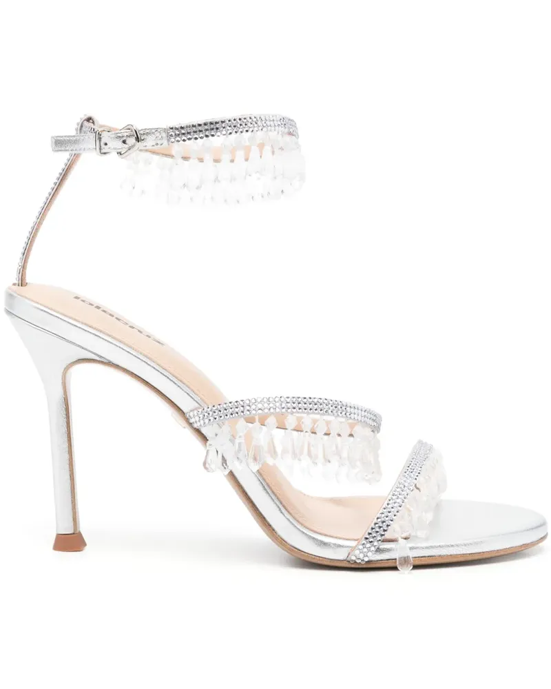 Lola Cruz Flamenca Sandalen 100mm - Silber Silber