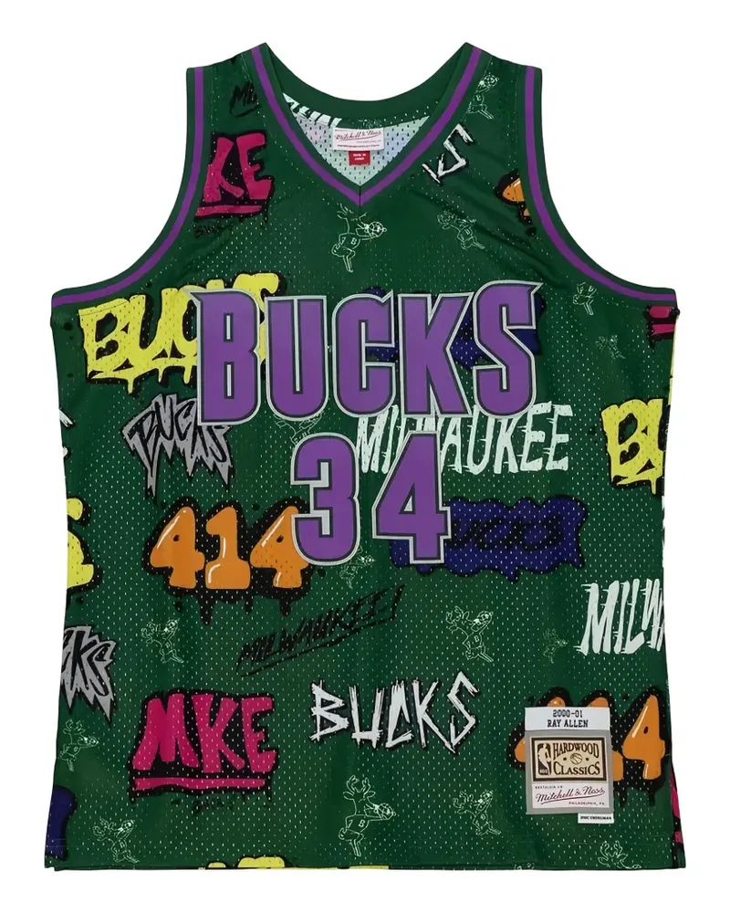 Mitchell & Ness Slap Sticker Weste - Grün Grün