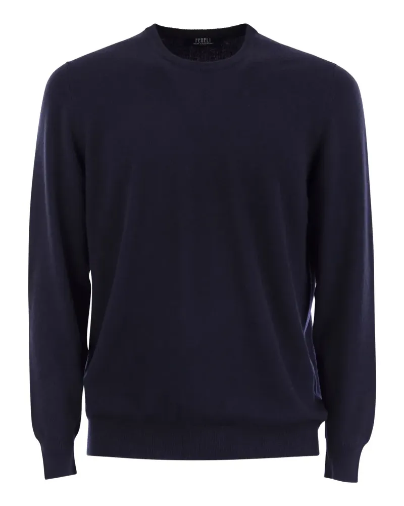 Fedeli Pullover mit Rundhalsausschnitt - Blau Blau