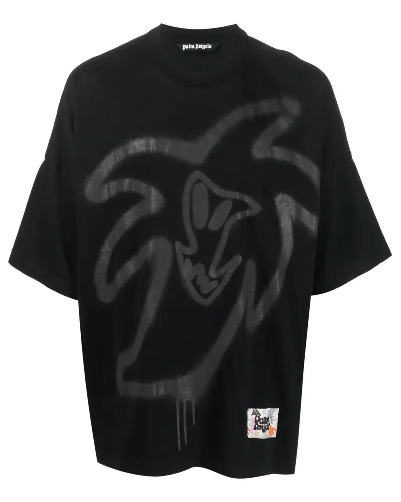 Palm Angels T-Shirt aus Bio-Baumwolle mit Print - Schwarz Schwarz