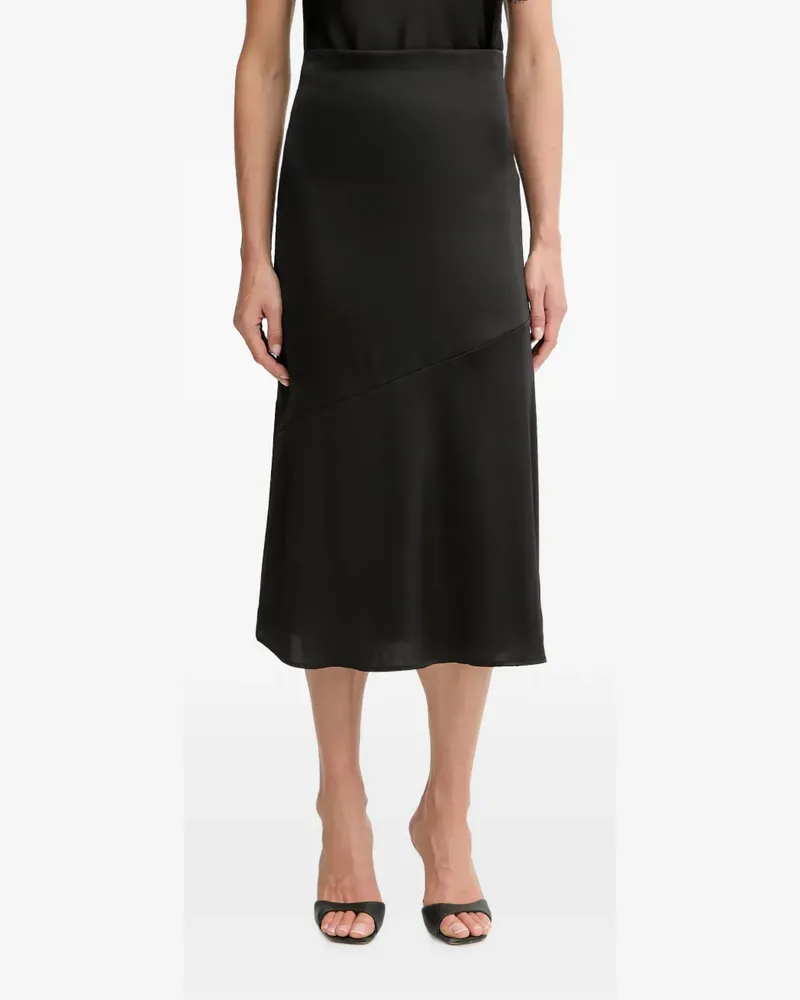 Guess satin-finish asymmetric-seam midi skirt - Schwarz Schwarz