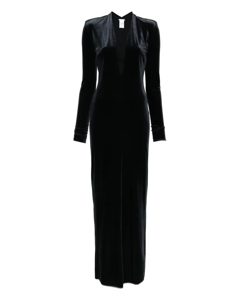 Amazuìn Maxikleid mit V-Ausschnitt - Schwarz Schwarz