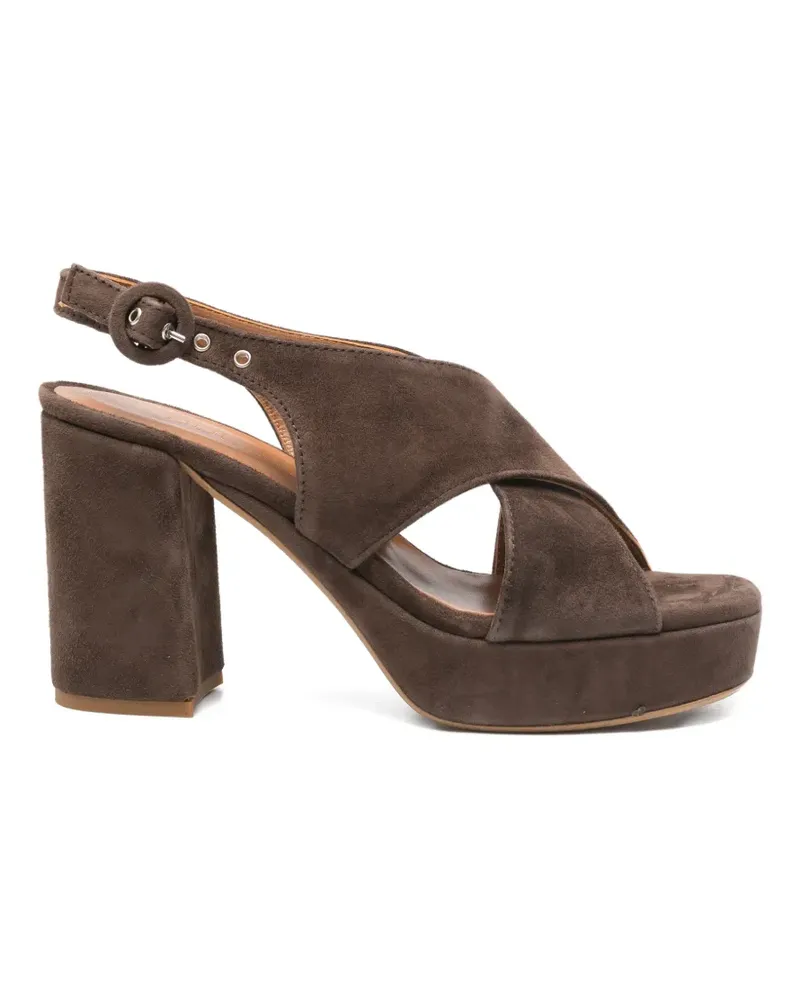 Julie Dee crisscross-strap platform-heel sandals - Braun Braun