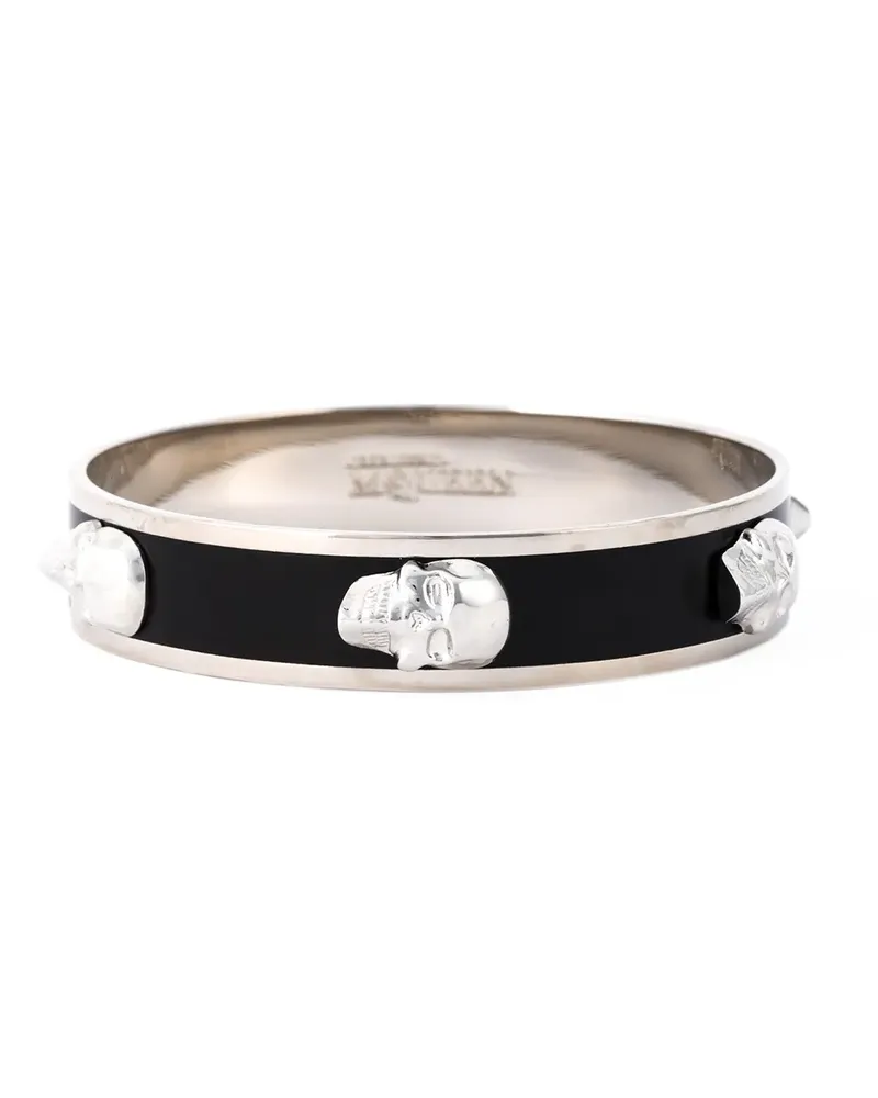 Alexander McQueen Armreif mit Totenkopfdetails - Schwarz Schwarz