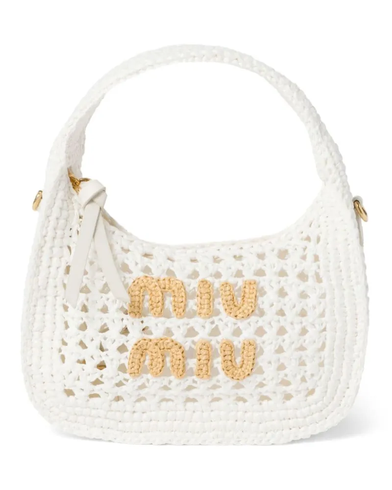 Miu Miu Gehäkelte Wander Schultertasche - Weiß Weiß
