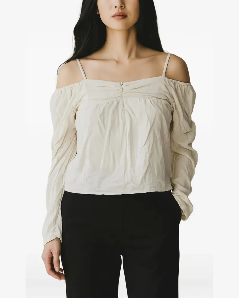J.W.Anderson off-shoulder ruched blouse - Nude Nude