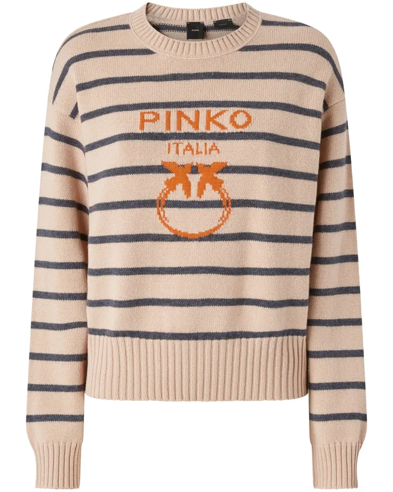 Pinko Pullover mit Love Birds-Intarsie - Nude Nude