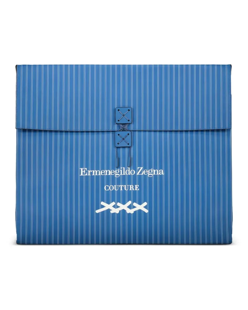 Ermenegildo Zegna Tote Bag mit Nadelstreifen - Blau Blau