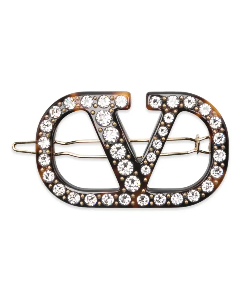 Valentino Garavani logo embellished hair accessory - Braun Braun