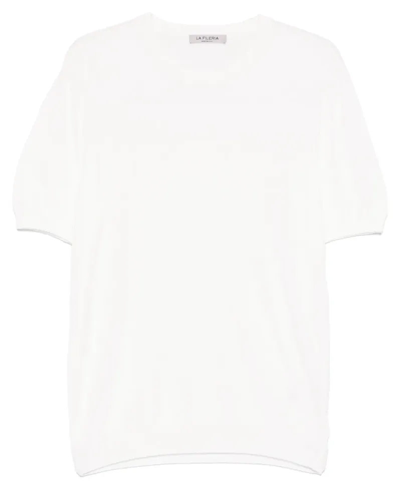 La Fileria Fein gestricktes T-Shirt - Weiß Weiß