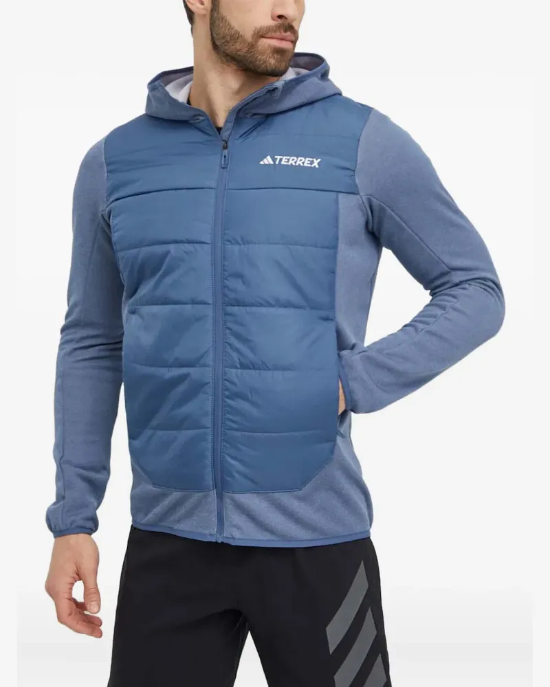 adidas hooded quilted jacket - Blau Blau