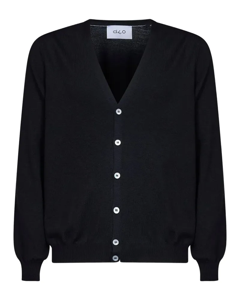 D4.0 Cardigan mit V-Ausschnitt - Schwarz Schwarz