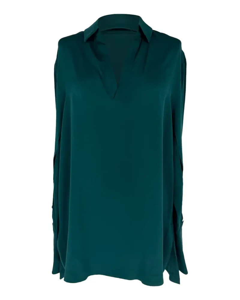 Max Mara Bluse mit V-Ausschnitt - Grün Grün