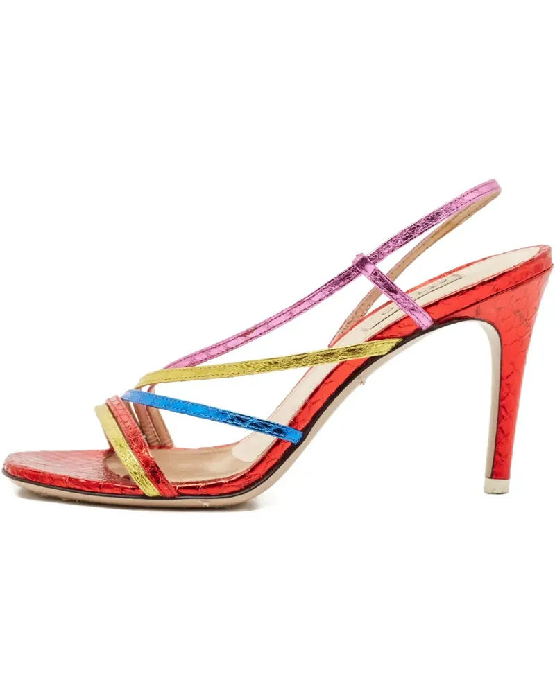 ATTICO Sandalen mit Schlangenleder-Prägung - Rot Rot