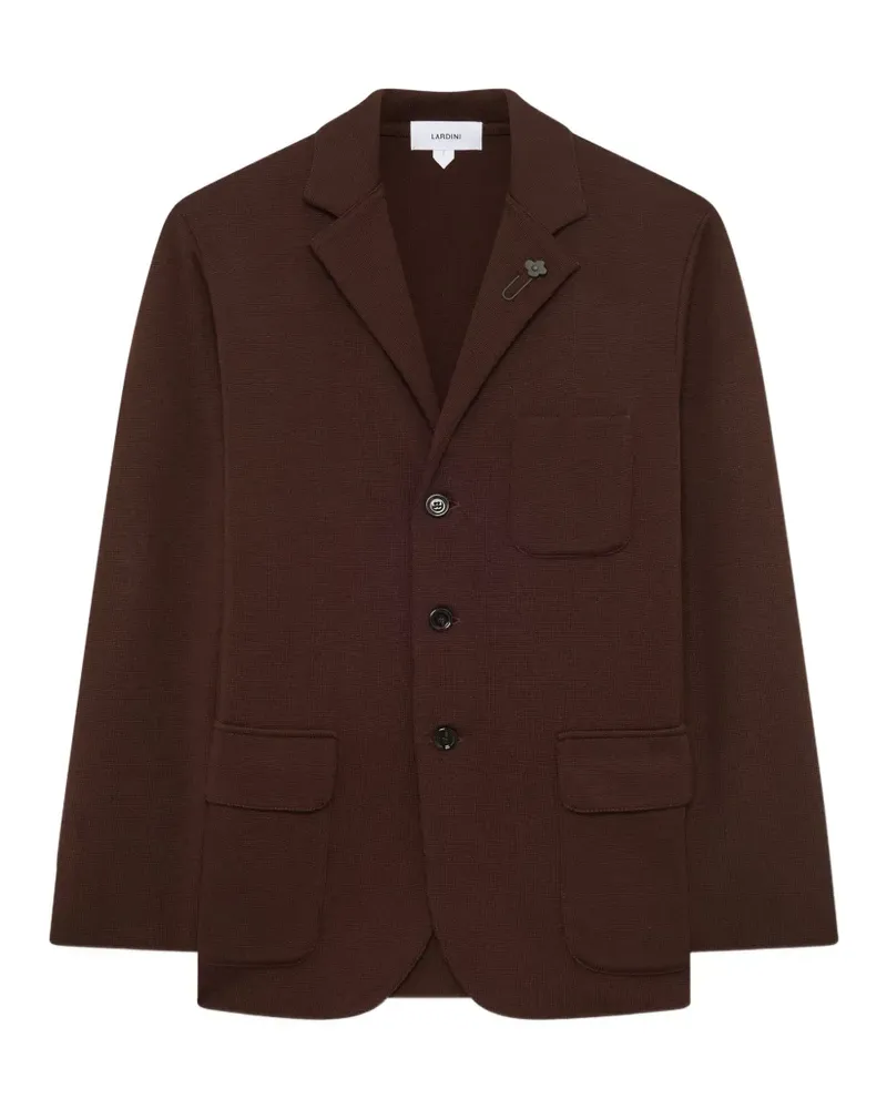 LARDINI single-breasted knitted blazer - Braun Braun