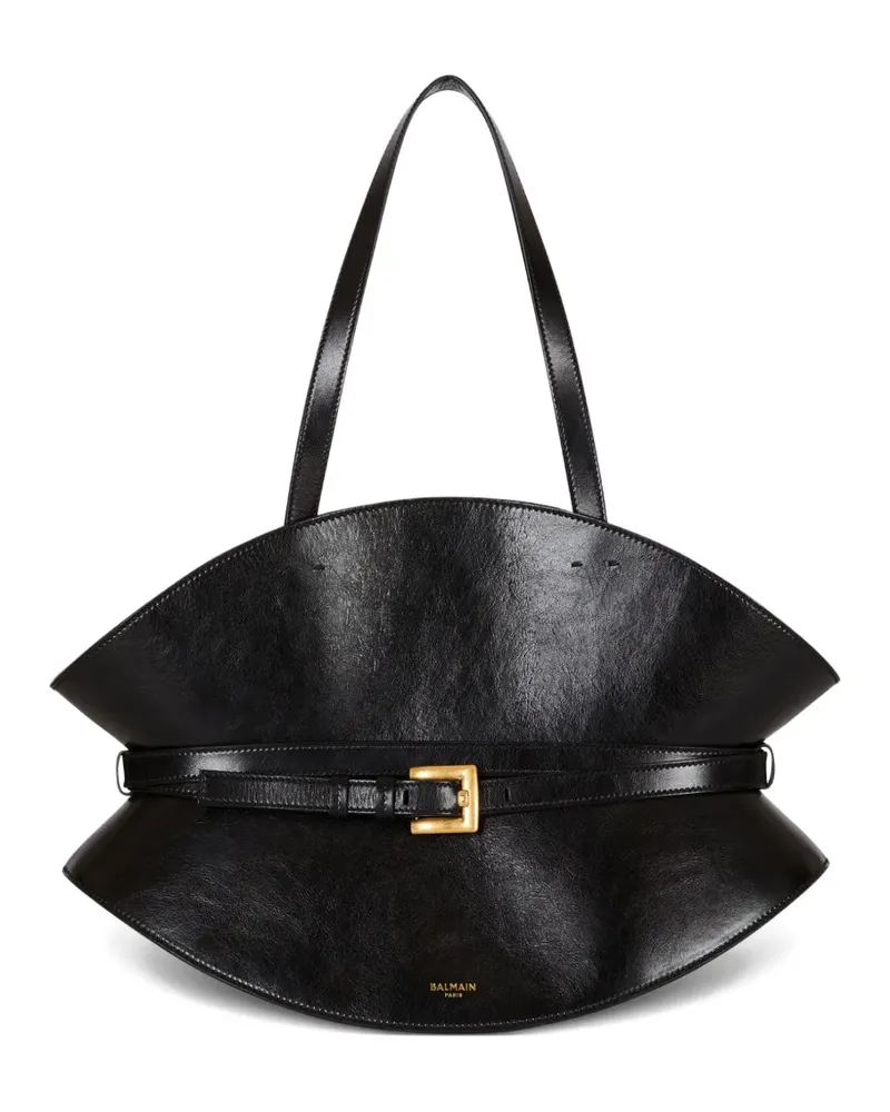Balmain Mittelgroße Shuffle Schultertasche - Schwarz Schwarz
