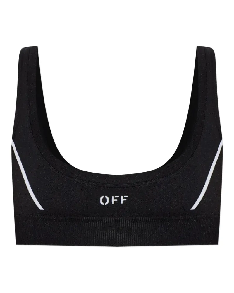OFF-WHITE Sport-BH mit Logo-Stickerei - Schwarz Schwarz