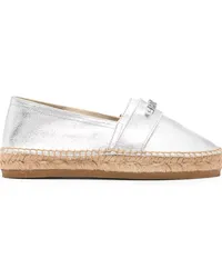 Moschino Espadrilles mit Logo Silber