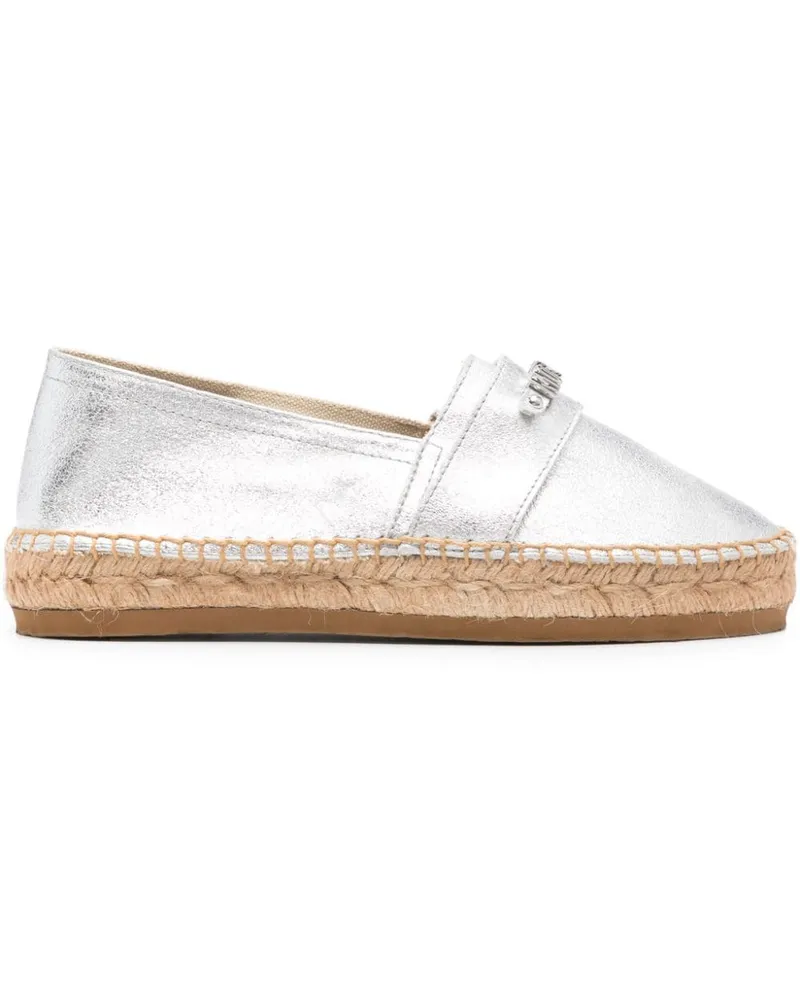 Moschino Espadrilles mit Logo Silber