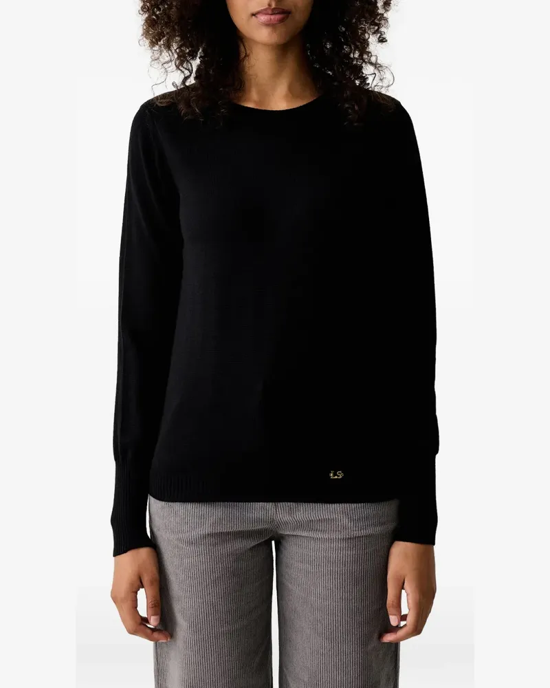 Luisa Spagnoli Pullover mit Logo-Schild - Schwarz Schwarz
