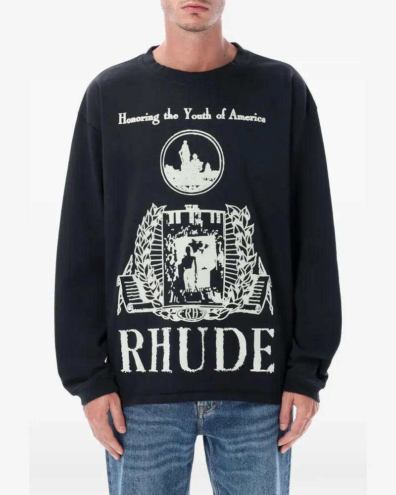 RHUDE long-sleeve T-shirt - Schwarz Schwarz