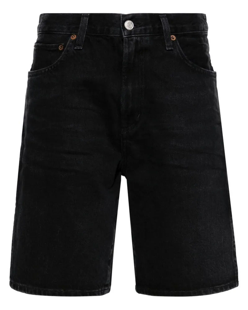 AGOLDE Vida Jeans-Shorts mit hohem Bund Schwarz