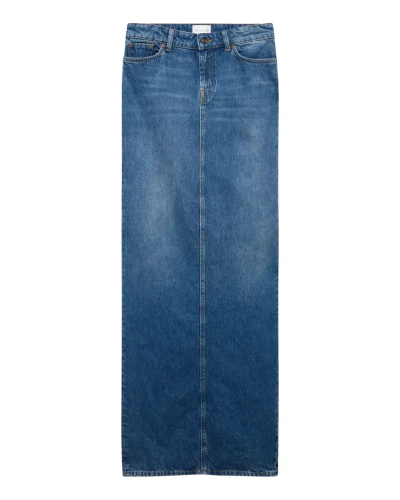 7 for all mankind Ausgeblichener Maxirock - Blau Blau