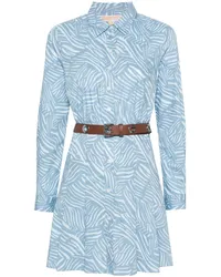 Michael Kors Minikleid mit Zebra-Print Blau