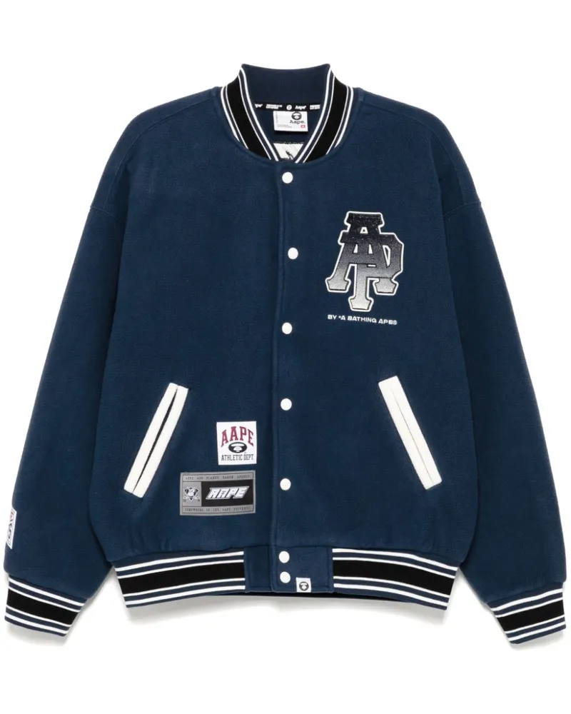 BAPE Collegejacke mit Logo - Blau Blau