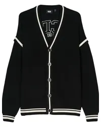 GCDS Cardigan mit Logo-Stickerei Schwarz