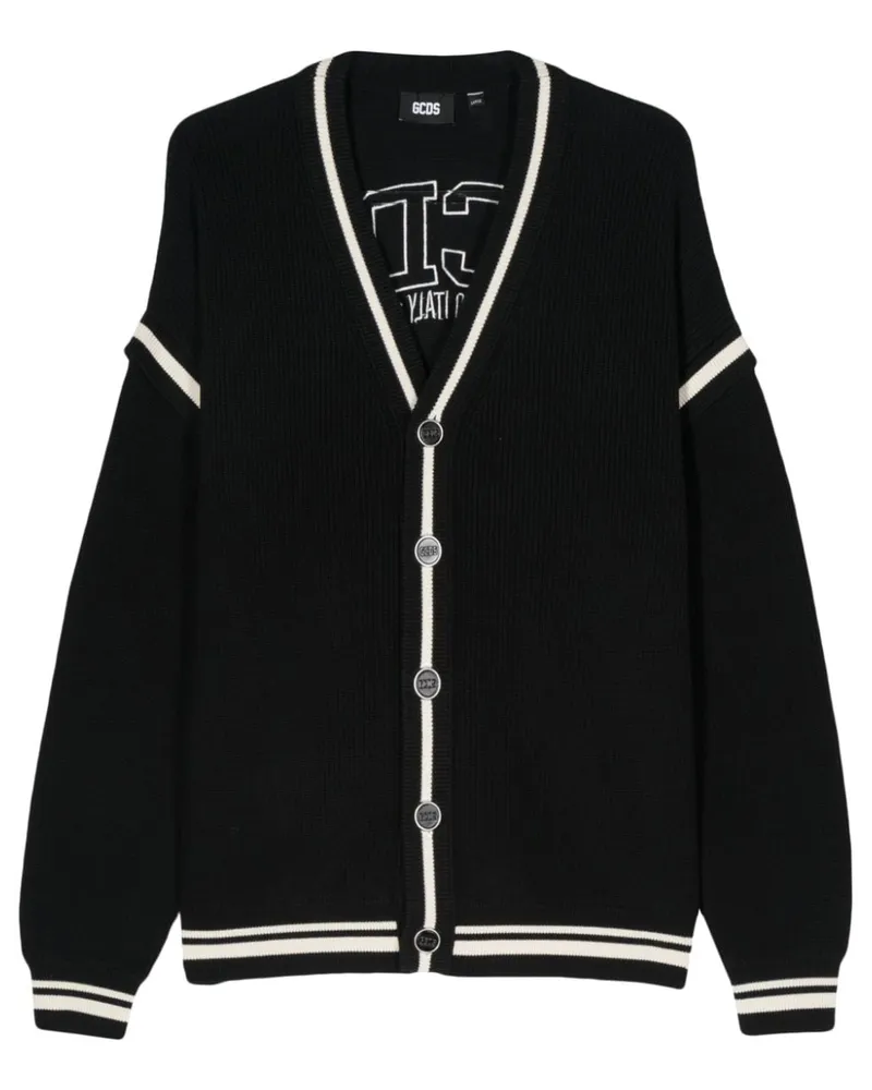 GCDS Cardigan mit Logo-Stickerei - Schwarz Schwarz